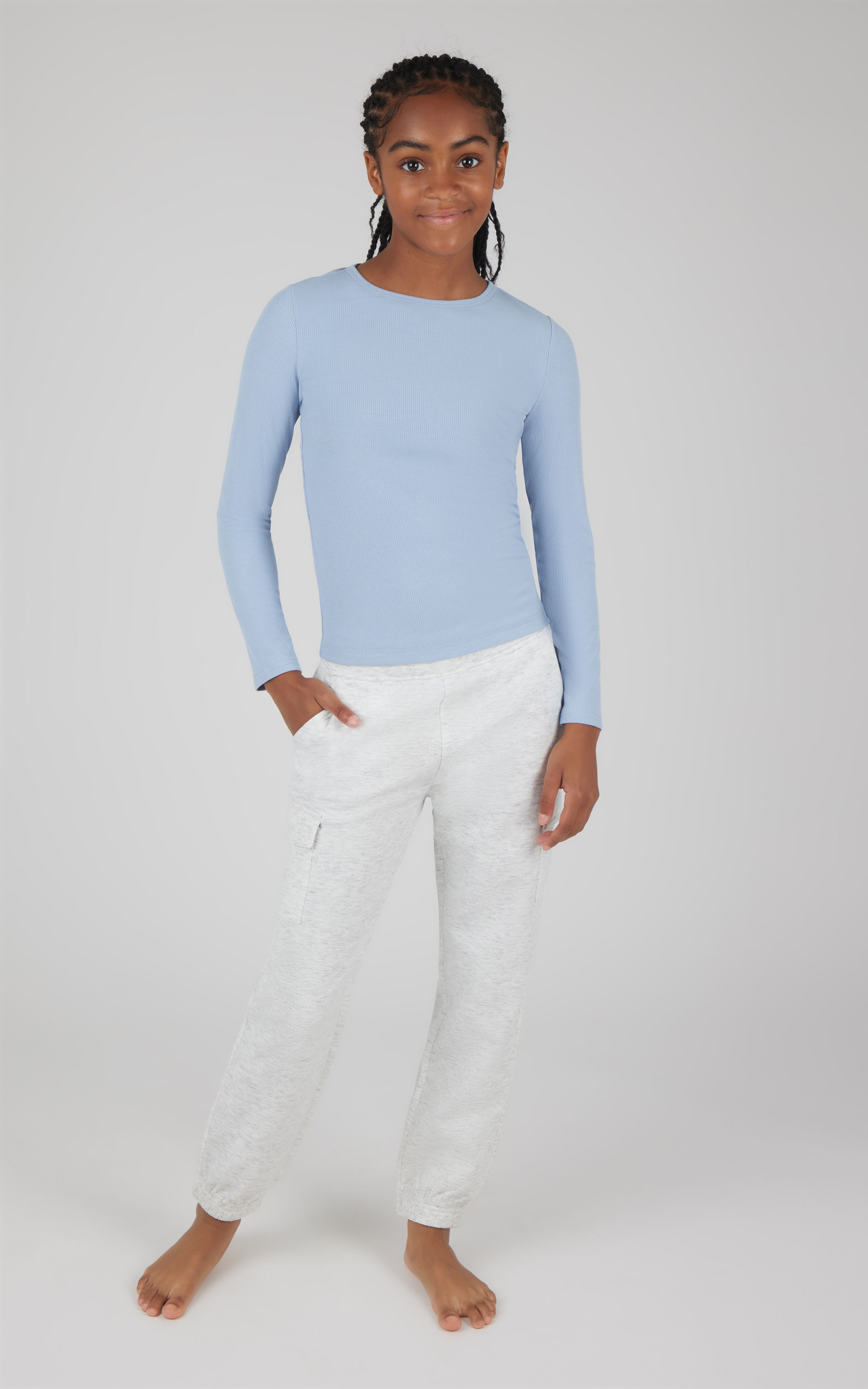 Girls Heavenly Rib Serene Full Length Crew - 90 Degree by Reflex