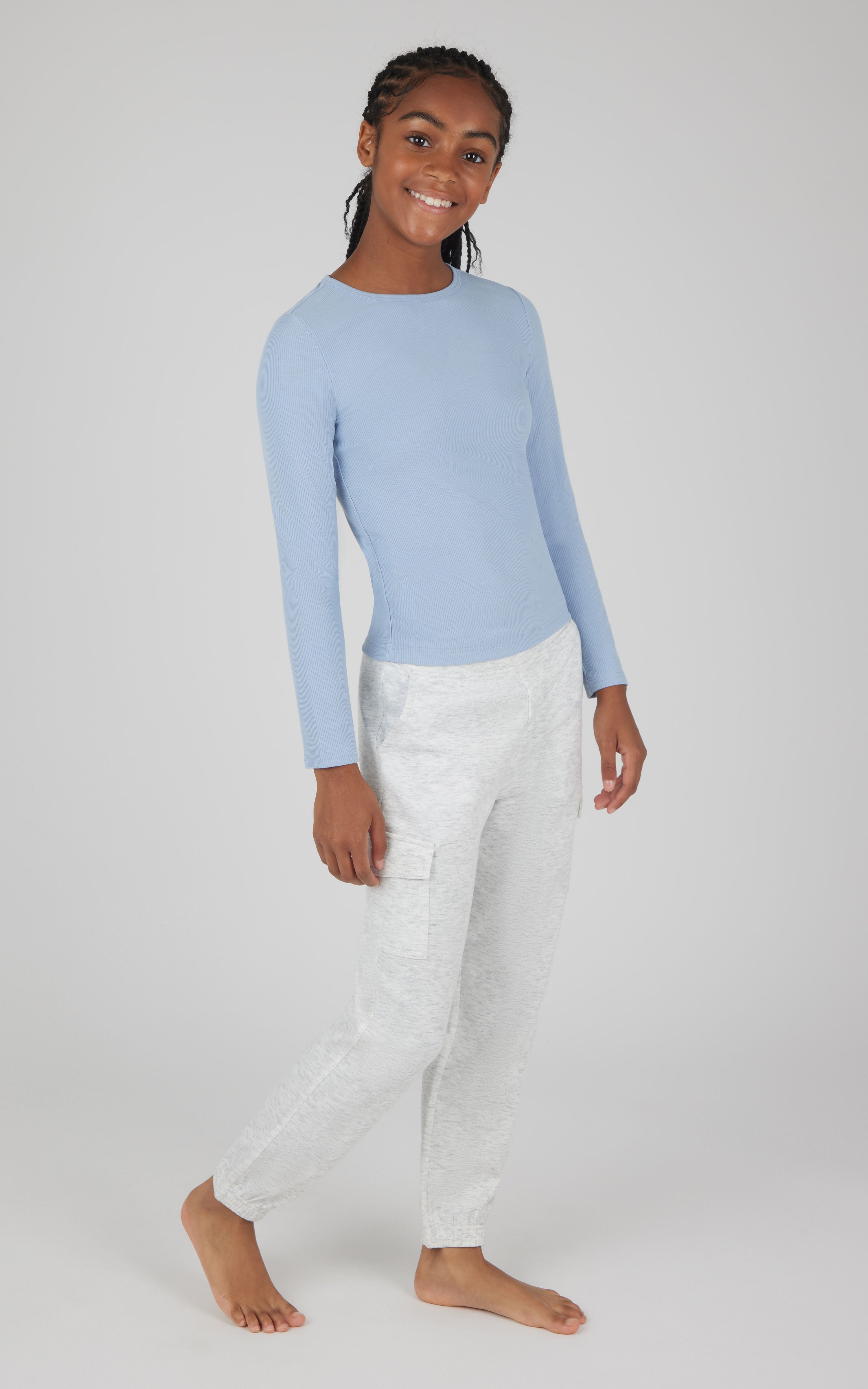 Girls Heavenly Rib Serene Full Length Crew - 90 Degree by Reflex