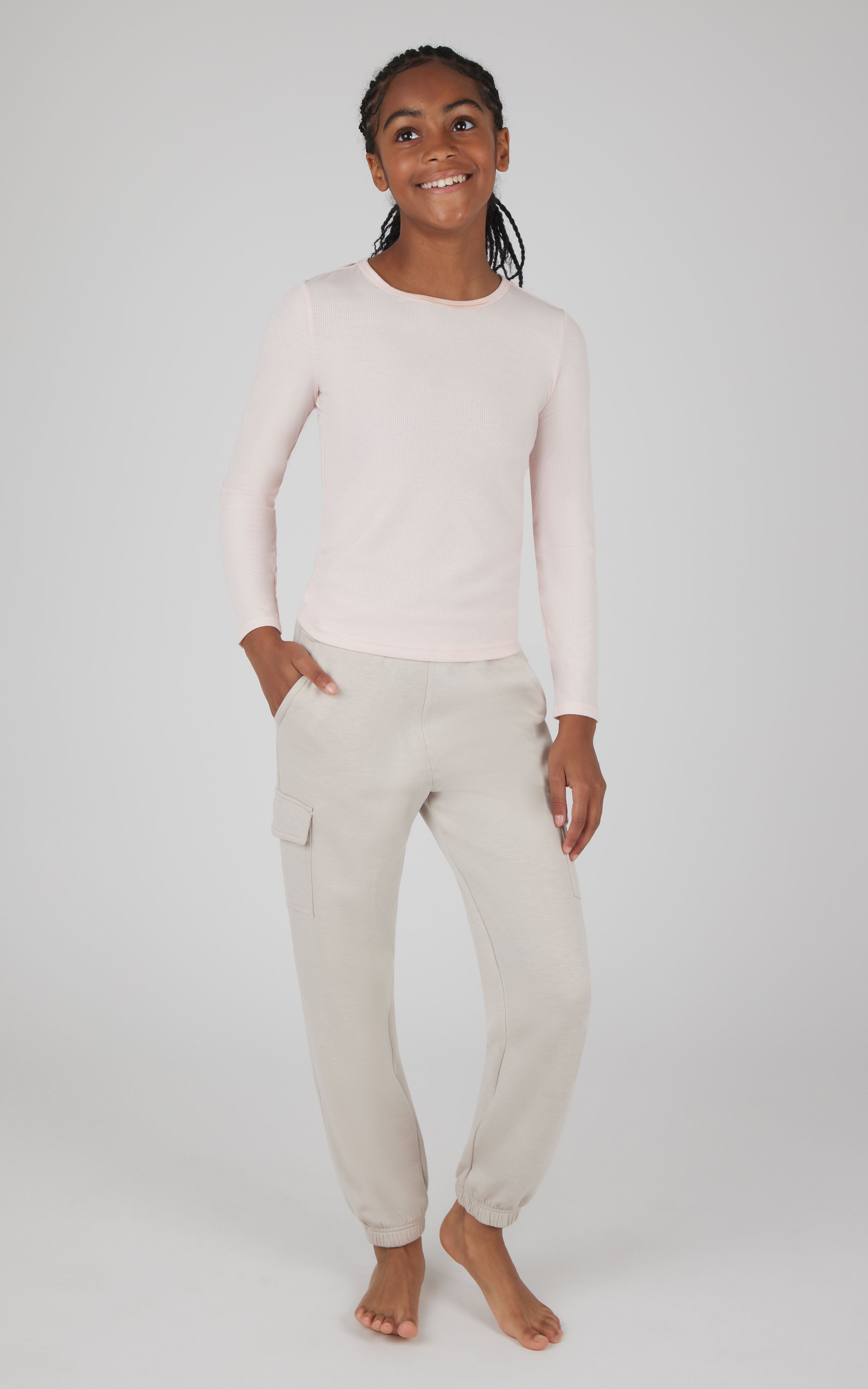 Girls Heavenly Rib Serene Full Length Crew - 90 Degree by Reflex