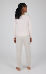 Girls 2 pc Set Heavenly Rib Long Sleeve Crew and Cargo Pocket Legging
