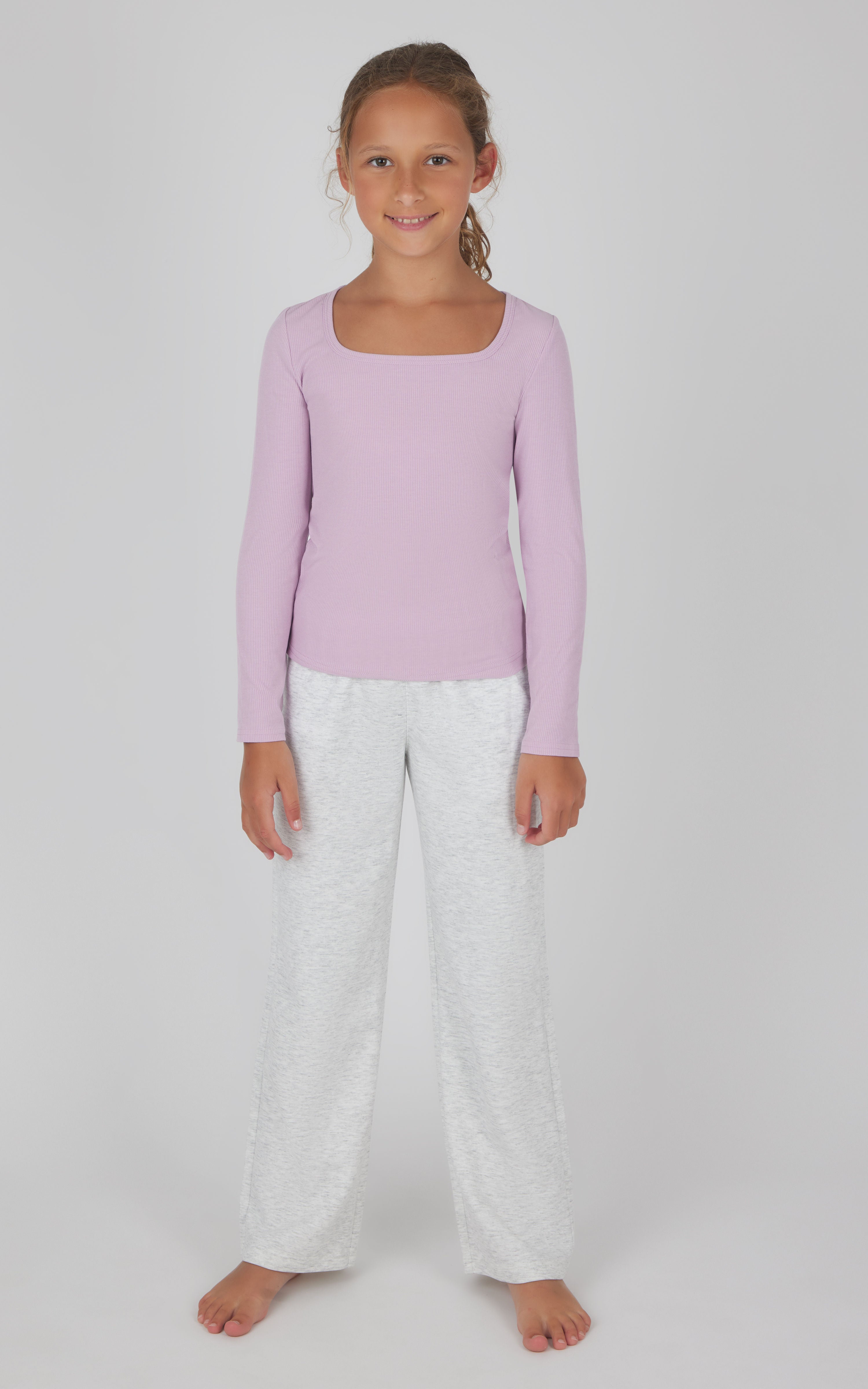 Girls Heavenly Rib School's Out Square Neck Top and Pant - 90 Degree by Reflex