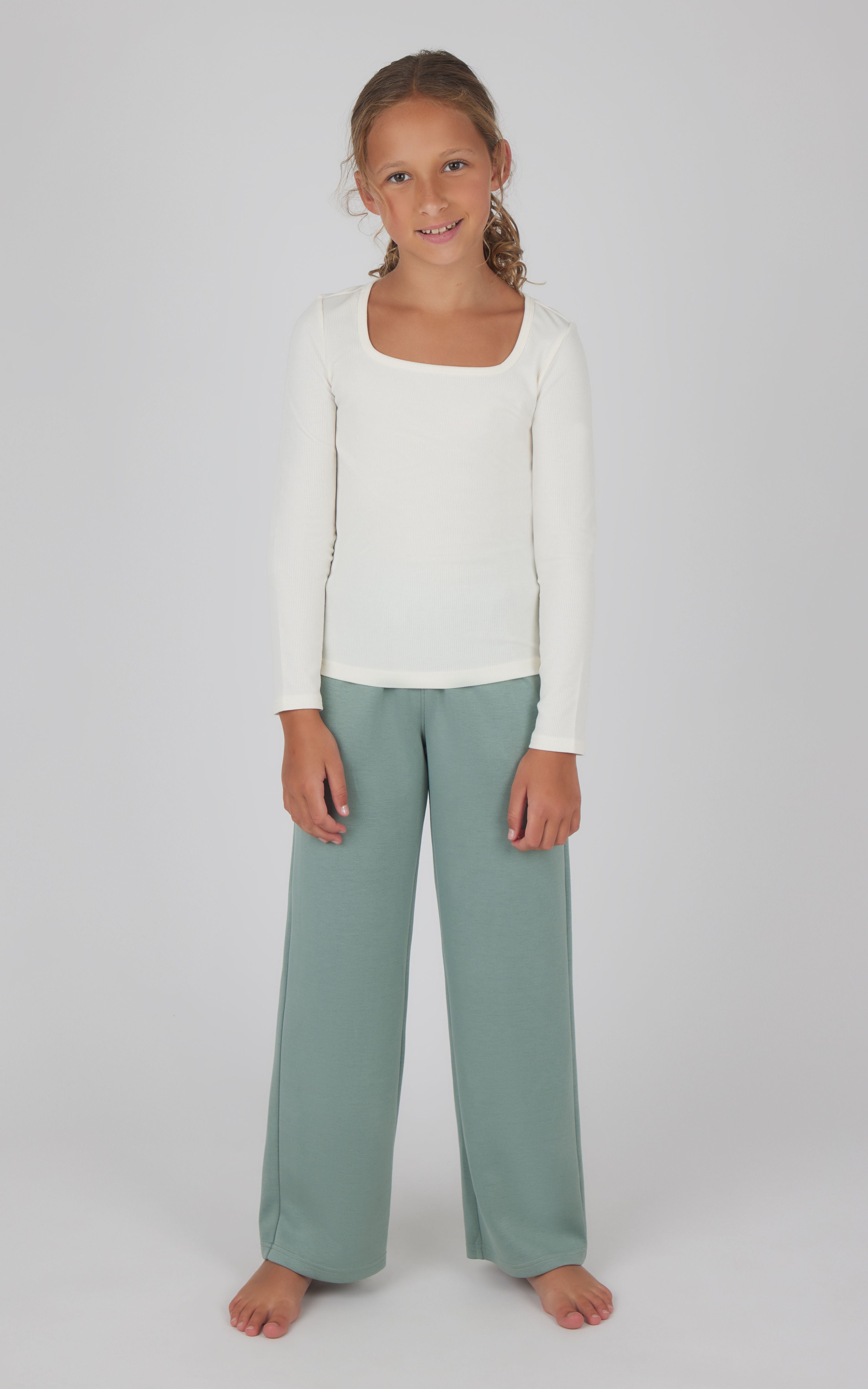 Girls Heavenly Rib School's Out Square Neck Top and Pant - 90 Degree by Reflex