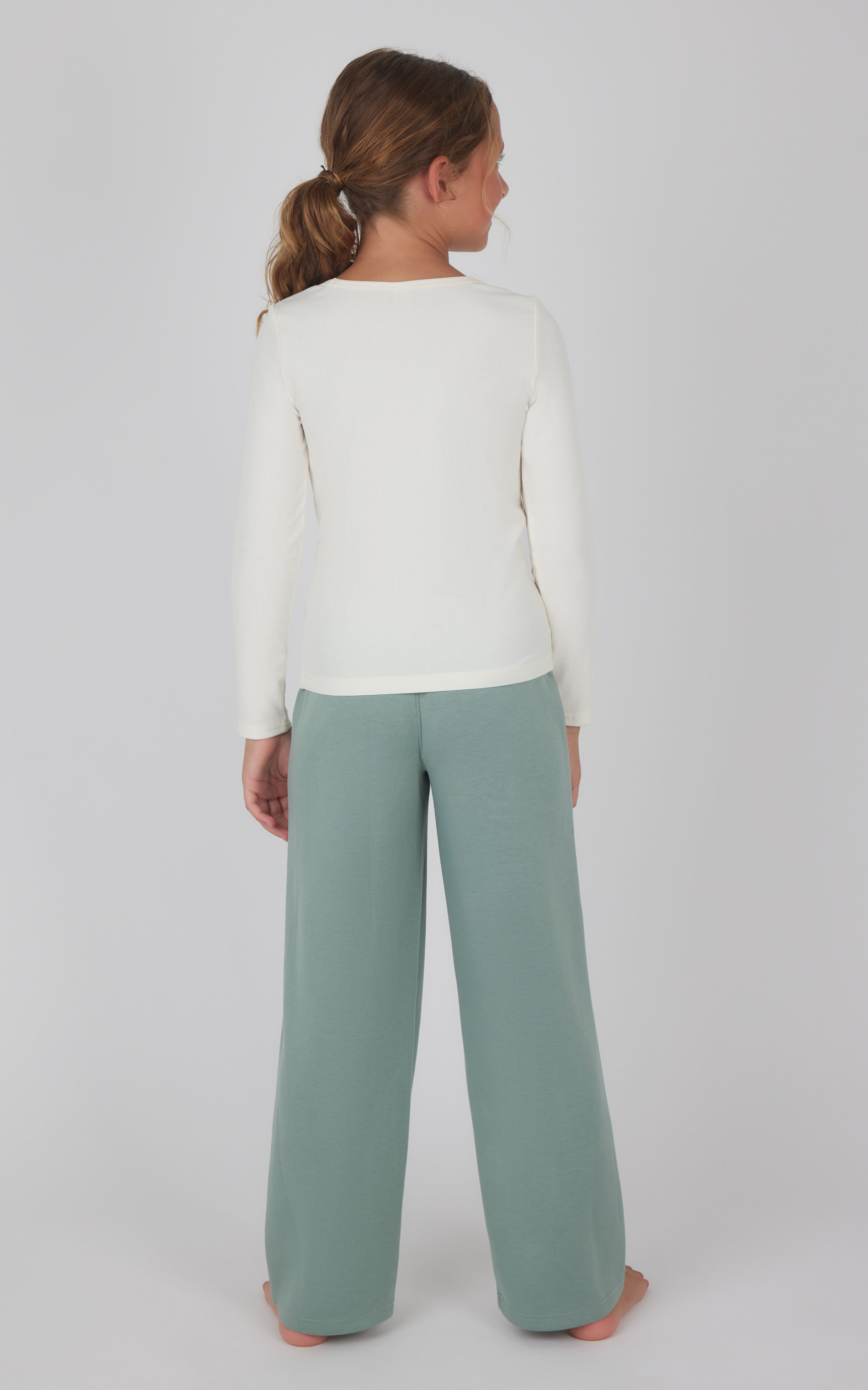 Girls Heavenly Rib School's Out Square Neck Top and Pant - 90 Degree by Reflex