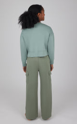 Girls 2 PC Softlite Cropped Pullover + Softlite Wide Leg Cargo Pant - Our Stone Story - 90 Degree by Reflex