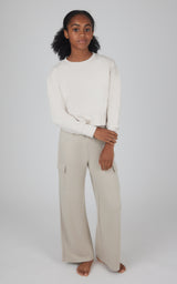 Girls 2 PC Softlite Cropped Pullover + Softlite Wide Leg Cargo Pant - Our Stone Story - 90 Degree by Reflex