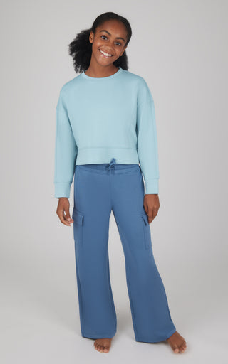 Girls 2 PC Softlite Cropped Pullover + Softlite Wide Leg Cargo Pant