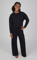 Girls 2 PC Softlite Cropped Pullover + Softlite Wide Leg Cargo Pant - Our Stone Story - 90 Degree by Reflex