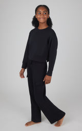 Girls 2 PC Softlite Cropped Pullover + Softlite Wide Leg Cargo Pant - Our Stone Story - 90 Degree by Reflex