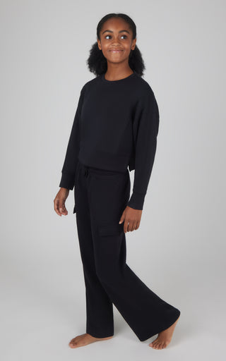 Girls 2 PC Softlite Cropped Pullover + Softlite Wide Leg Cargo Pant