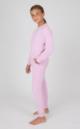 Girls 2 PC Melange Long Sleeve Top and Jogger Set - 90 Degree by Reflex