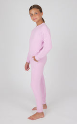 Girls 2 PC Melange Long Sleeve Top and Jogger Set