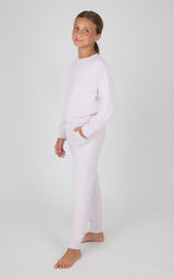 Girls 2 PC Melange Long Sleeve Top and Jogger Set - 90 Degree by Reflex