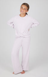 Girls 2 PC Melange Sweatshirt and Wide Leg Pant - 90 Degree by Reflex