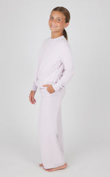 Girls 2 PC Melange Sweatshirt and Wide Leg Pant - 90 Degree by Reflex