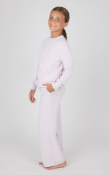 Girls 2 PC Melange Sweatshirt and Wide Leg Pant