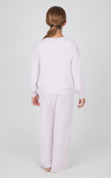 Girls 2 PC Melange Sweatshirt and Wide Leg Pant