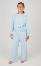 Girls 2 PC Melange Sweatshirt and Wide Leg Pant - 90 Degree by Reflex