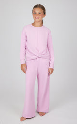 Girls 2 PC Melange Sweatshirt and Wide Leg Pant