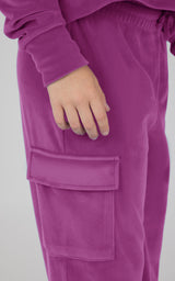 Girls Velour Meli Crew Pullover With Design Seam Detail + Pant - 90 Degree by Reflex