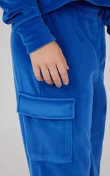 Girls Velour  Crew Pullover With Cargo Pocket Pant