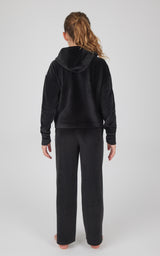 Girls 2 PC Ribbed Velour Hoodie and Straight Leg Pant - 90 Degree by Reflex