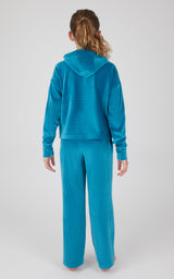 Girls 2 PC Ribbed Velour Hoodie and Straight Leg Pant - 90 Degree by Reflex