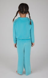 4-6X 2 PC Ribbed Velour Top and Flare Leg Pant - 90 Degree by Reflex