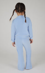 Little Girls 2 PC Ribbed Velour Top and Flare Leg Pant