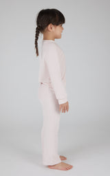 Little Girls 2 PC Ribbed Velour Top and Flare Leg Pant