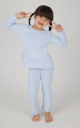 Toddler 2 PC Melange Pullover Top and Flare Leg Pant