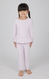 Toddler 2 PC Melange Pullover Top and Flare Leg Pant