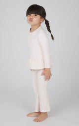 Toddler 2 PC Melange Pullover Top and Flare Leg Pant