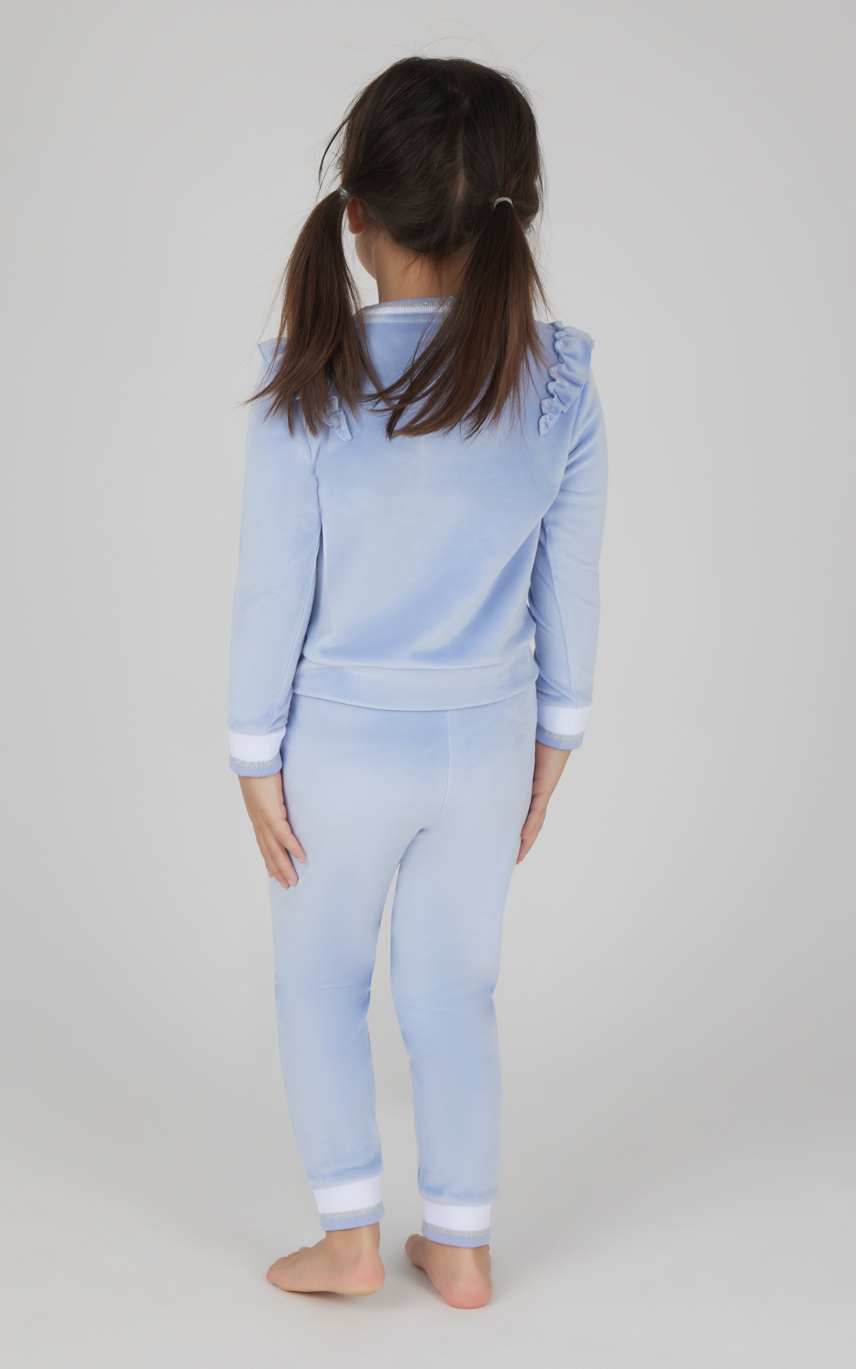 Toddler 2 PC Velour Ruffle Sweatshirt and Jogger