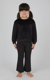 Toddler 2 PC Speckled Velour Crew Neck Top and Flared Leg Pant - 90 Degree by Reflex