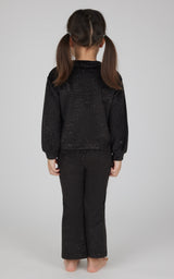 Toddler 2 PC Speckled Velour Crew Neck Top and Flared Leg Pant - 90 Degree by Reflex