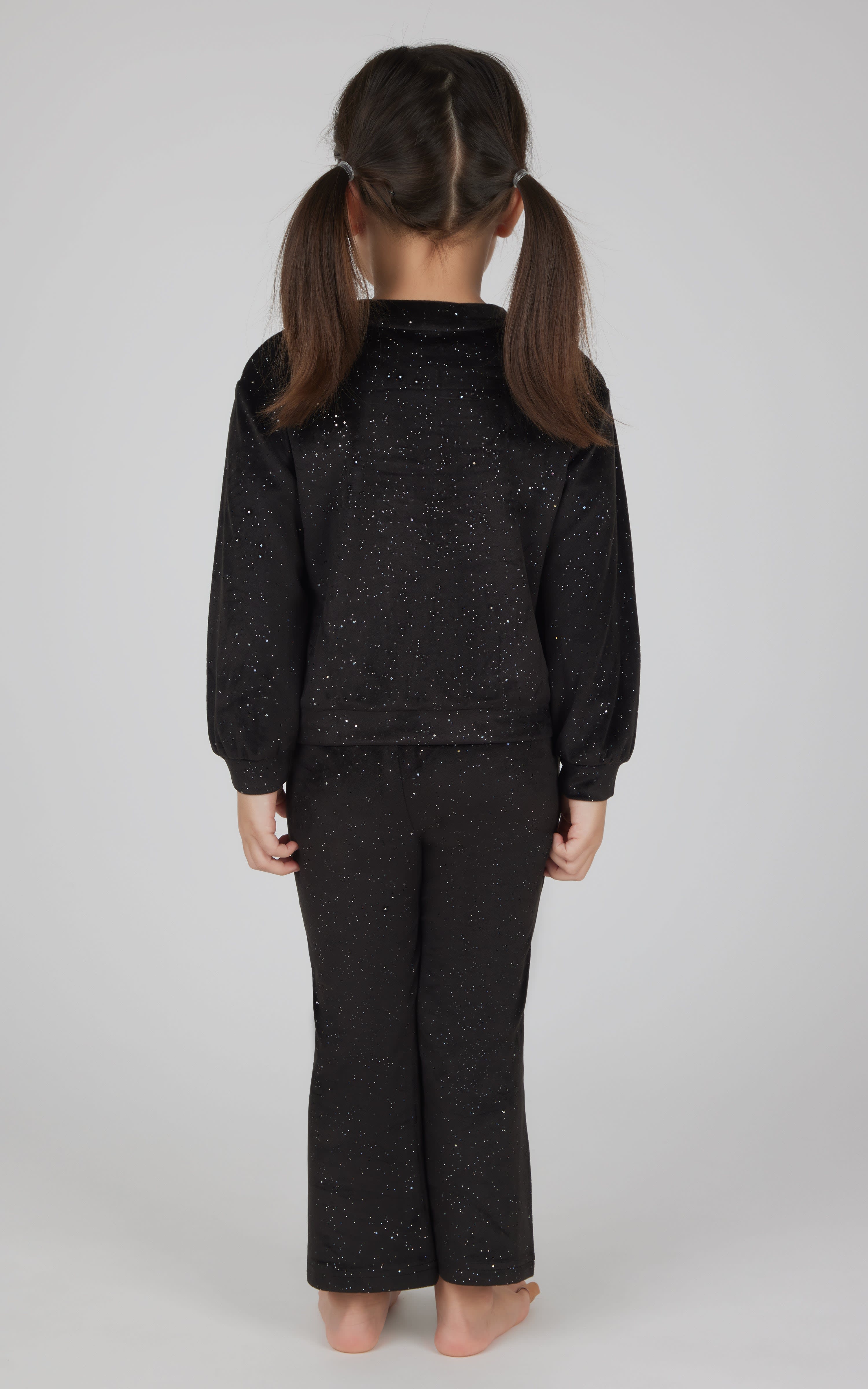 Toddler 2 PC Speckled Velour Crew Neck Top and Flared Leg Pant