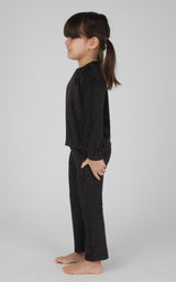 Toddler 2 PC Speckled Velour Crew Neck Top and Flared Leg Pant - 90 Degree by Reflex