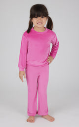 Toddler 2 PC Speckled Velour Crew Neck Top and Flared Leg Pant - 90 Degree by Reflex