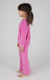 Toddler 2 PC Speckled Velour Crew Neck Top and Flared Leg Pant