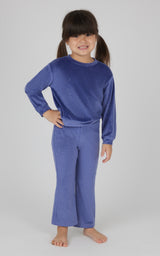 Toddler 2 PC Speckled Velour Crew Neck Top and Flared Leg Pant - 90 Degree by Reflex