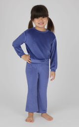 Toddler 2 PC Speckled Velour Crew Neck Top and Flared Leg Pant