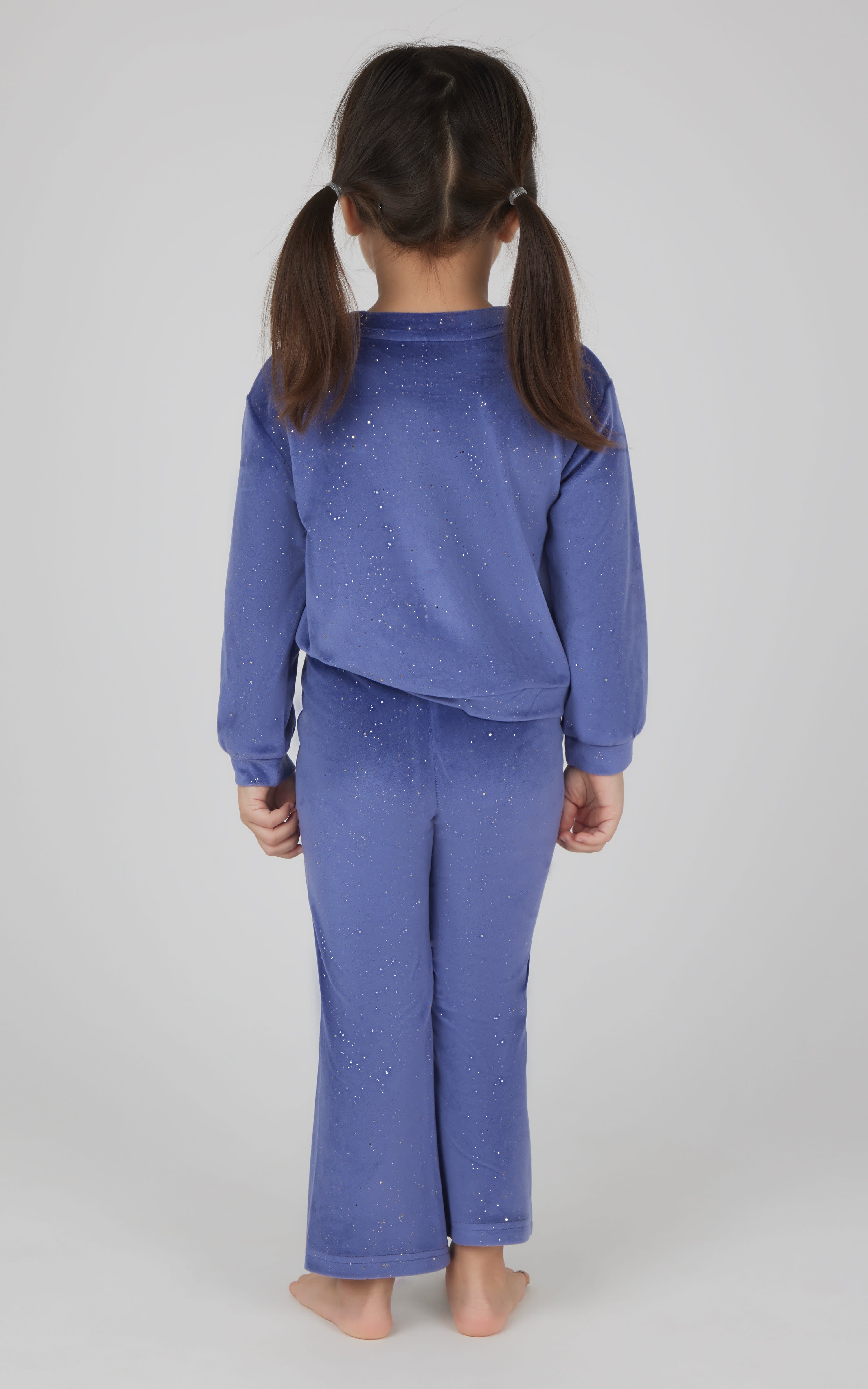 Toddler 2 PC Speckled Velour Crew Neck Top and Flared Leg Pant