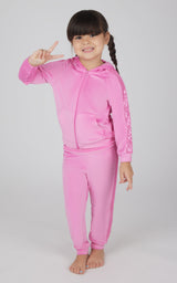 Toddler Girls 2 PC Velour Hoodie Jacket and Jogger