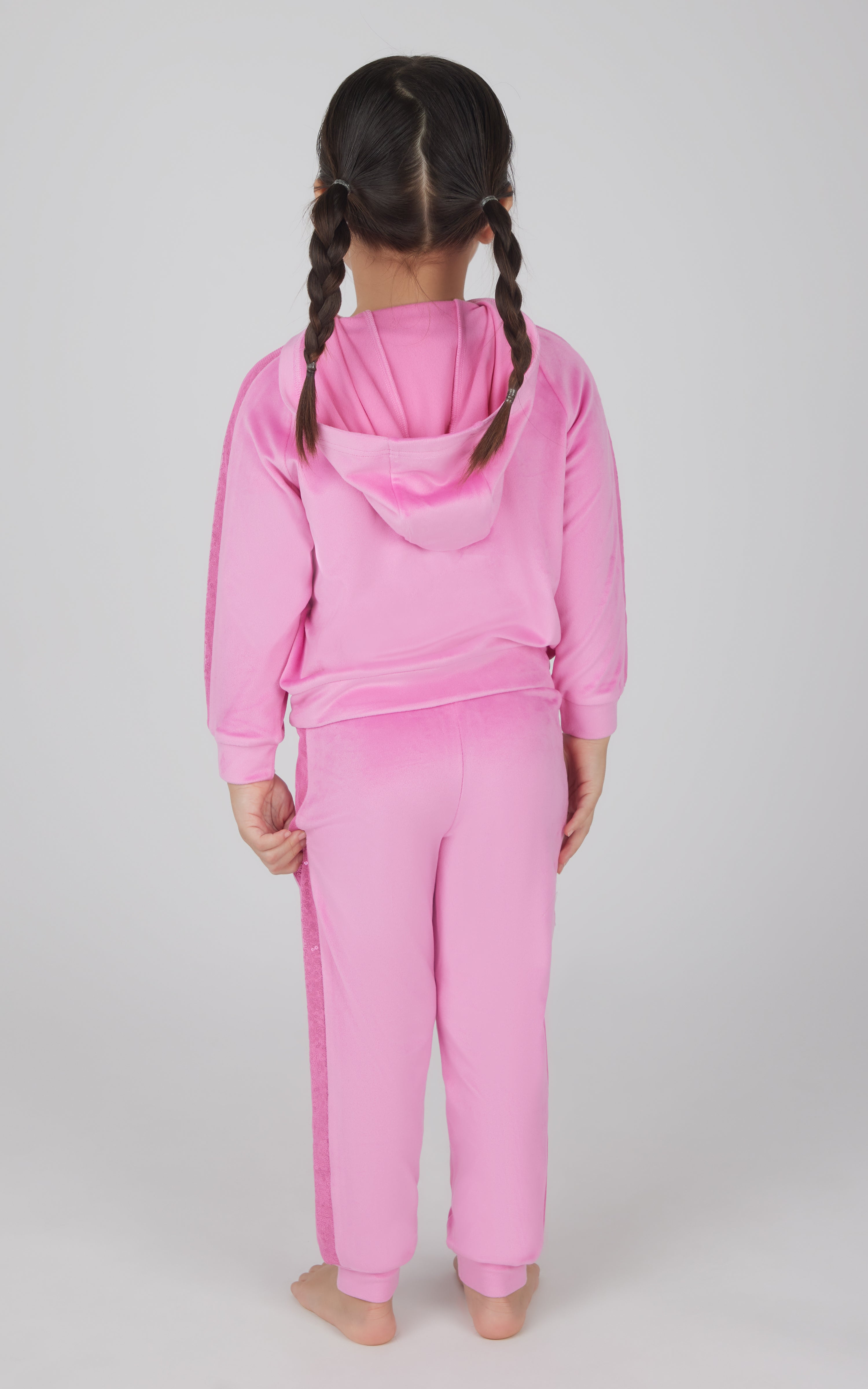 Toddler Girls 2 PC Velour Hoodie Jacket and Jogger - 90 Degree by Reflex