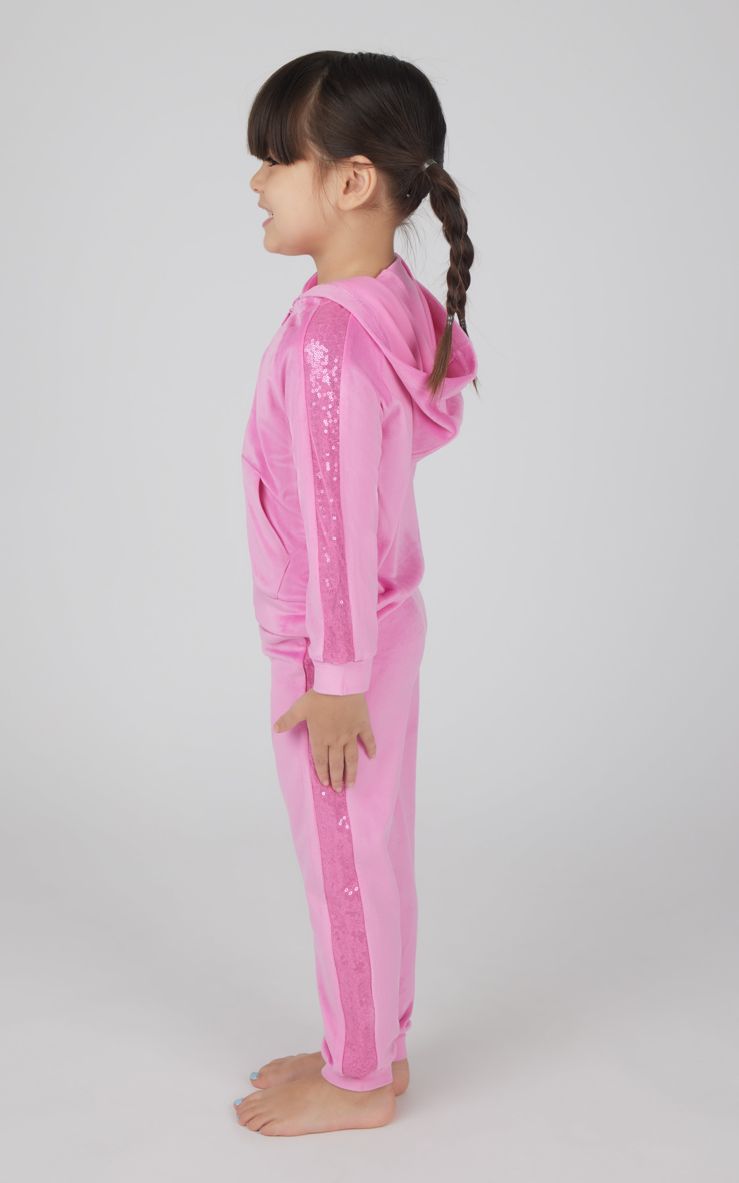 Toddler Girls 2 PC Velour Hoodie Jacket and Jogger - 90 Degree by Reflex