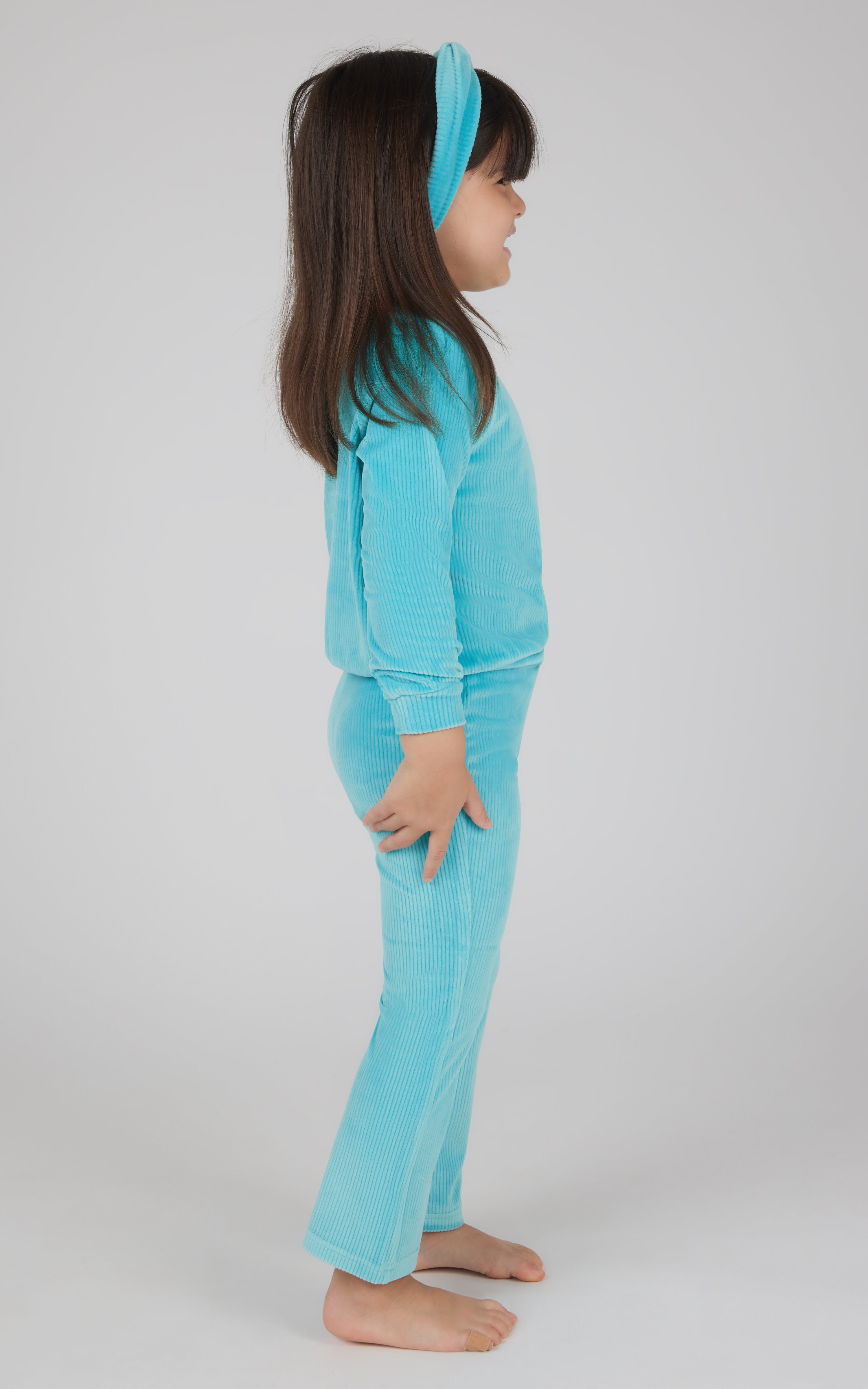 Toddler 3 PC Ribbed Top + Flared Leg Pant + Headband Set