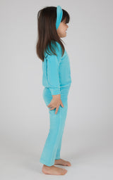 Toddler 3 PC Ribbed Top + Flared Leg Pant + Headband Set