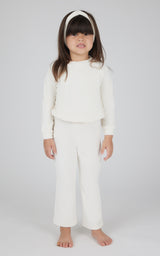 Toddler 3 PC Ribbed Top + Flared Leg Pant + Headband Set - 90 Degree by Reflex