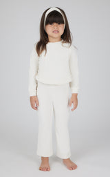 Toddler 3 PC Ribbed Top + Flared Leg Pant + Headband Set