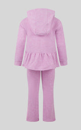 4-6X 3 PC Girls Confetti Half Zip Pullover + Flared Pant + Coin Purse Set - 90 Degree by Reflex